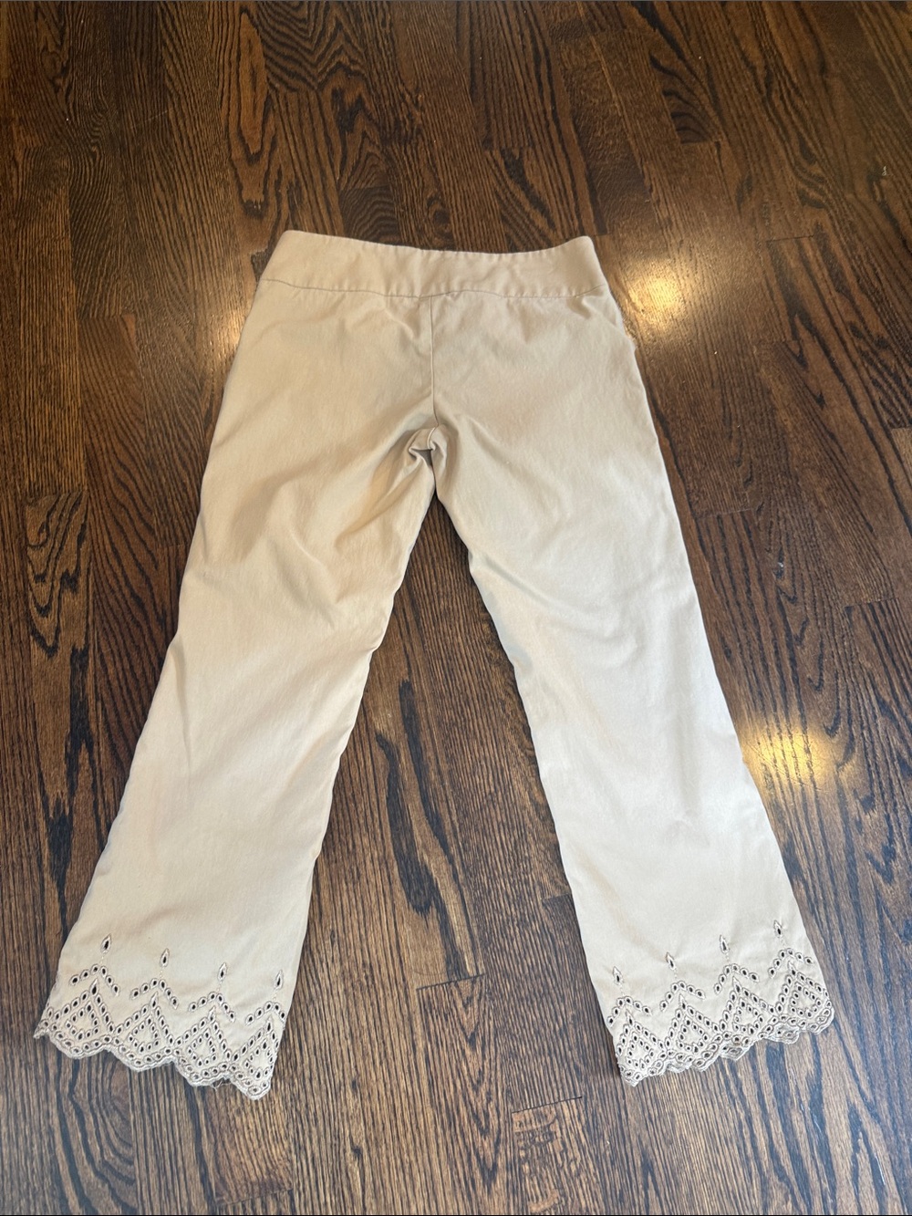 Guess Collection Tan Eyelet Cropped Dress Pants - Picture 3 of 6